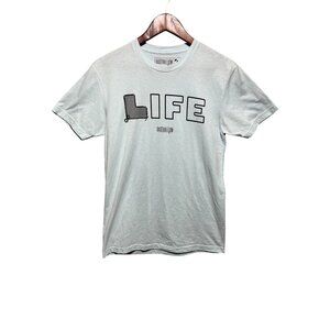 Baseballism Life T-Shirt Mens Small Light Blue Cotton Blend Graphic Tee